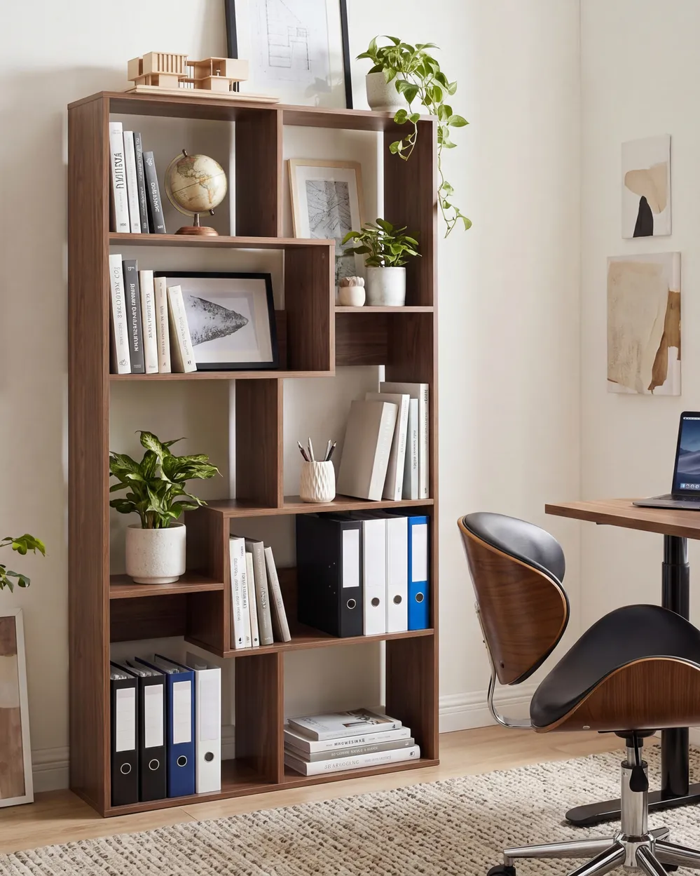 Bücherregal mit 6 Ebenen CHATEH 180 cm Braun_1072341