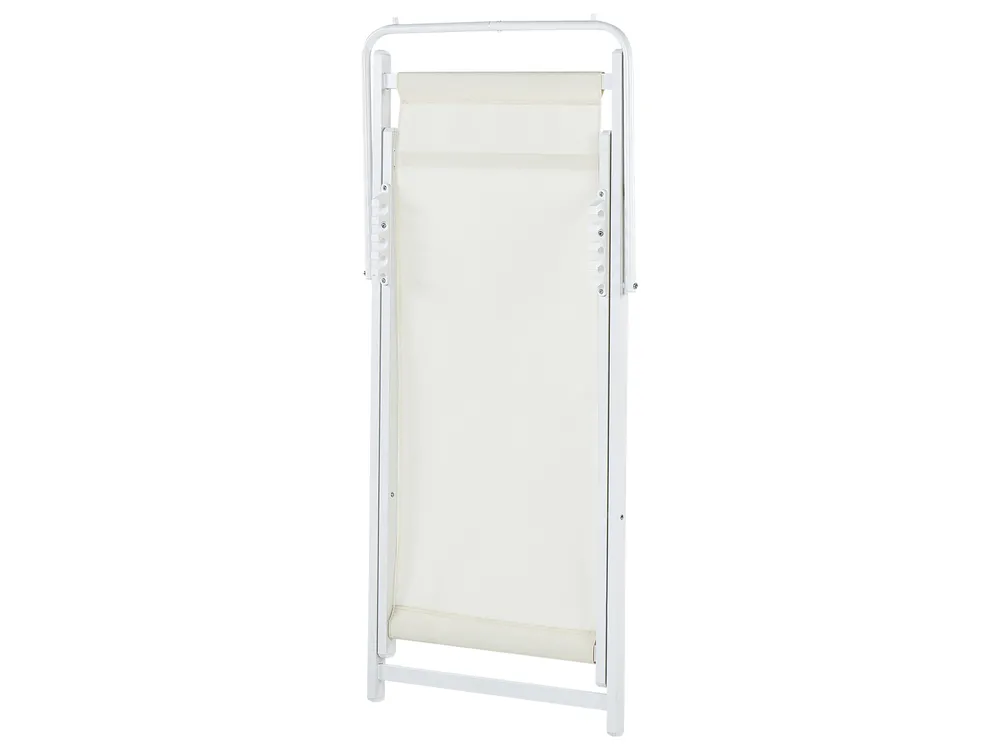Klappbarer Liegestuhl LOCRI II Metall Hellbeige_926325