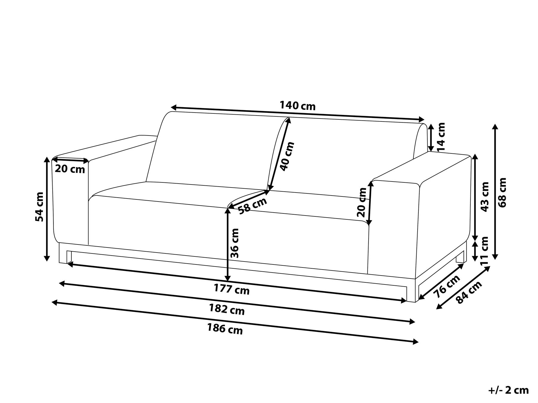 Garden Sofa 2 Seater ROVIGO Beige_795041