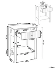 1 Drawer Bedside Table ASSISI White_942948