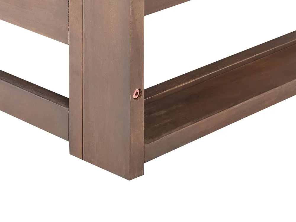 Garten Ecksofa mit Tisch 5-Sitzer TIMOR modular zertifiziertes Akazienholz Dunkelbraun_852993
