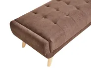 Sofa 2 Seater HABO with Ottoman Fabric Dark Brown_1077323