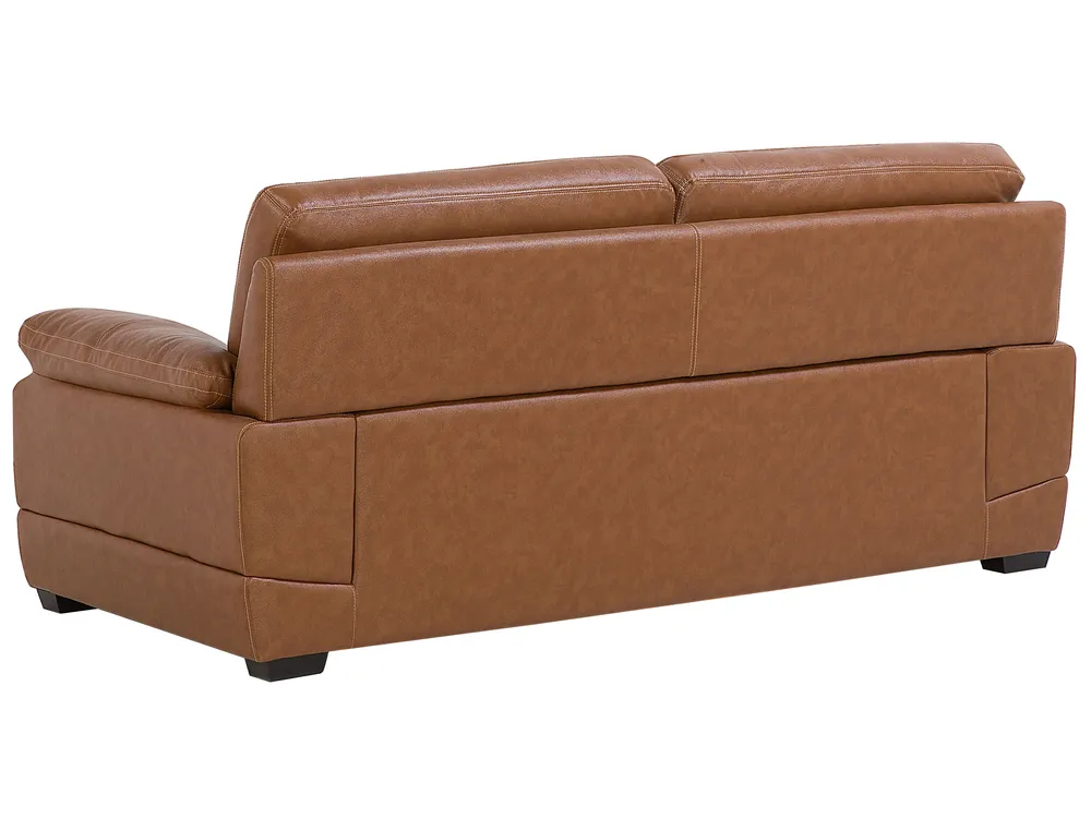 Sofa 3 Seater HORTEN Leather Golden Brown_720696