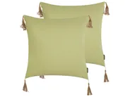 Dekokissen 2er Set CHMISTAR 45 x 45 cm Grün Ohne Muster_902028