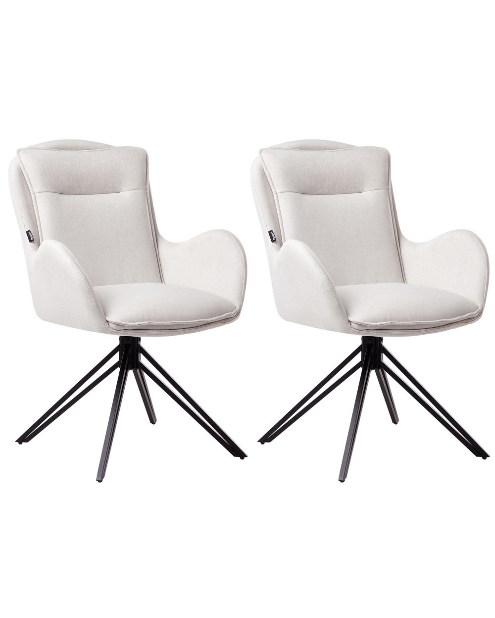 Esszimmerstuhl 2er Set drehbar AVELAR Hellbeige