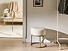 Hocker DELCO Samtstoff Cremeweiß