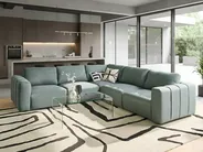 Modul Ecksofa 5-Sitzer KIVVIK Stoff Grün linksseitig_1045741