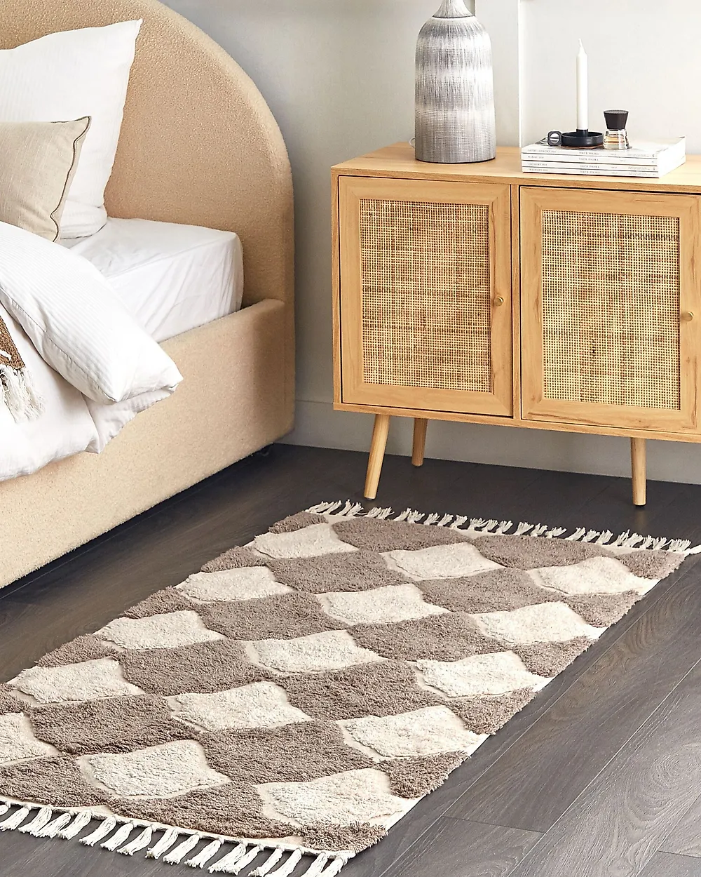 Teppich SINOP Beige 80 x 150 cm Baumwolle_1183613