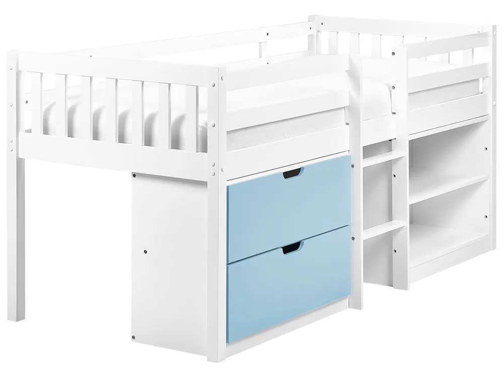 Mid Sleeper Bed Wood SUSVILLE 90 x 200 cm (EU Single) Blue_1038882