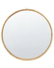 Wandspiegel BARUNG 60 cm 60 cm Rattan Naturfarben Beige_827875