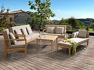 Lounge Set mit Tisch 7-Sitzer PATAJA zertifiziertes Akazienholz Hellbraun_1171182