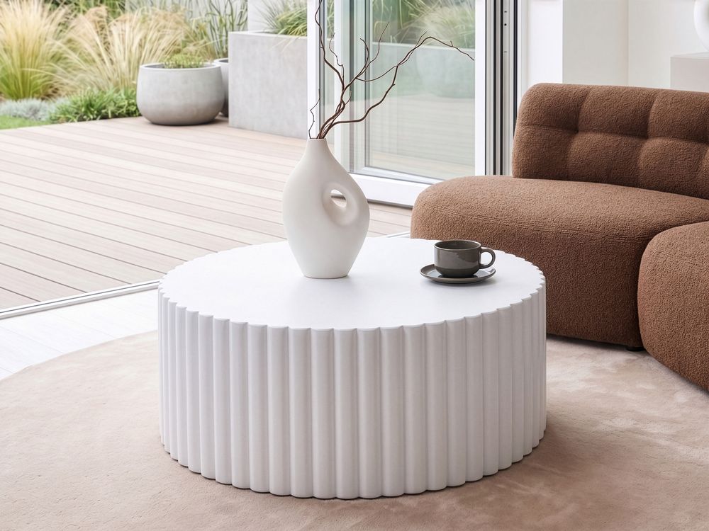 Salontafel POZZA 117 cm 117 cm Wit
