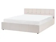 Ottoman Bed LAURESSES Fabric Light Beige 160 x 200 cm (EU King Size)_1153509