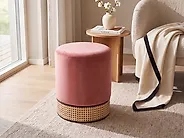 Pouf YANKTON Samtstoff Rosa_1174624