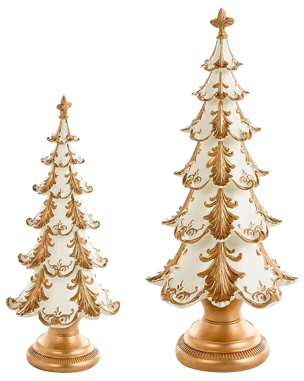 Set van 2 kerstdecoraties HEISKA 30/42 cm Kerstboom Goud