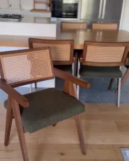 Esszimmerstuhl 2er Set AVA Holz Braun / Grün_1041748