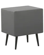 2 Drawer Bedside Table ESSONNE Faux Leather Grey_789025