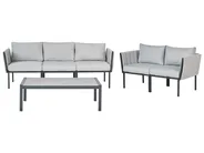 Lounge Set mit Tisch 5-Sitzer SKALA Metall Hellgrau_934636