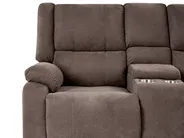 Ecksofa elektrisch verstellbar 5-Sitzer ROKKE mit USB-Anschluss Stoff Braun linksseitig_851493