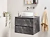 Wandmontierter Waschbeckenunterschrank SERRA 60 cm Schwarzer Marmor