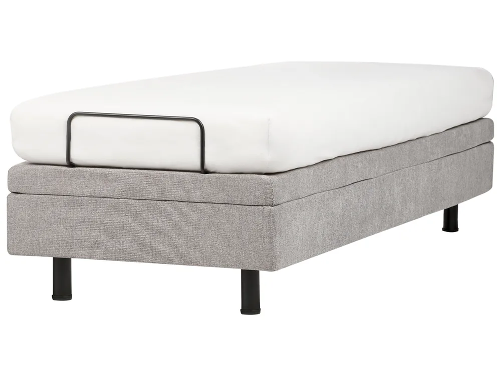 Verstellbares Bett ohne Kopfteil Stoff DUKE II 80 x 200 cm Hellgrau_952110