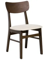 Set of 2 Dining Chairs ANOKA Wood Dark Brown/ Beige_1006360