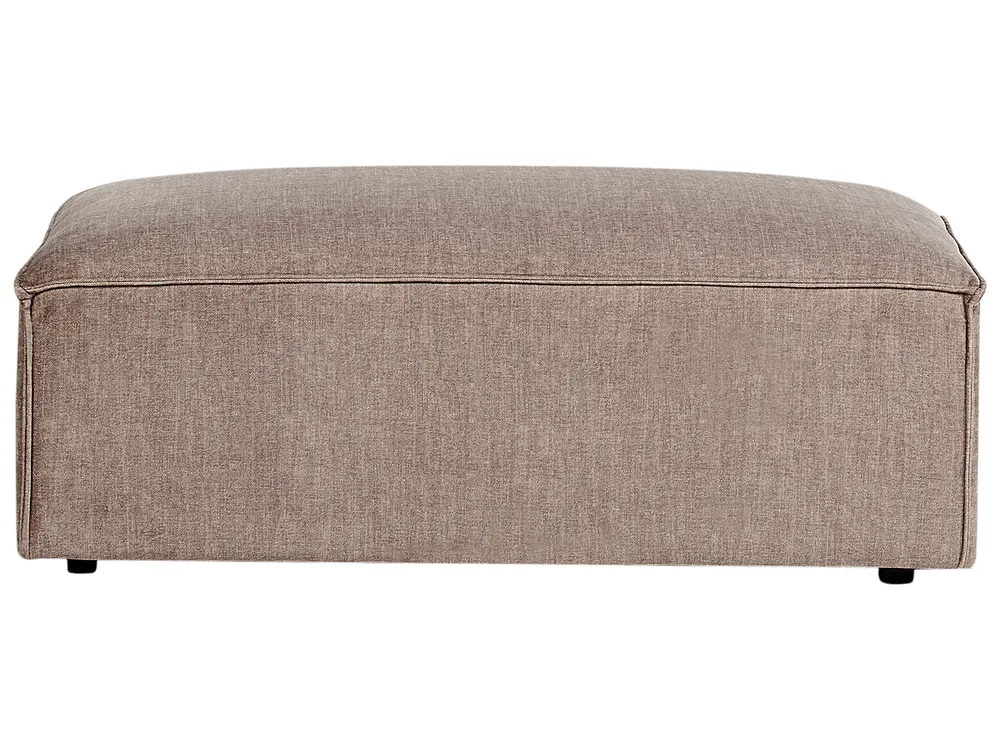 Modul Ecksofa 4-Sitzer HELLNAR mit Ottomane Stoff Hellbraun rechtsseitig_912407