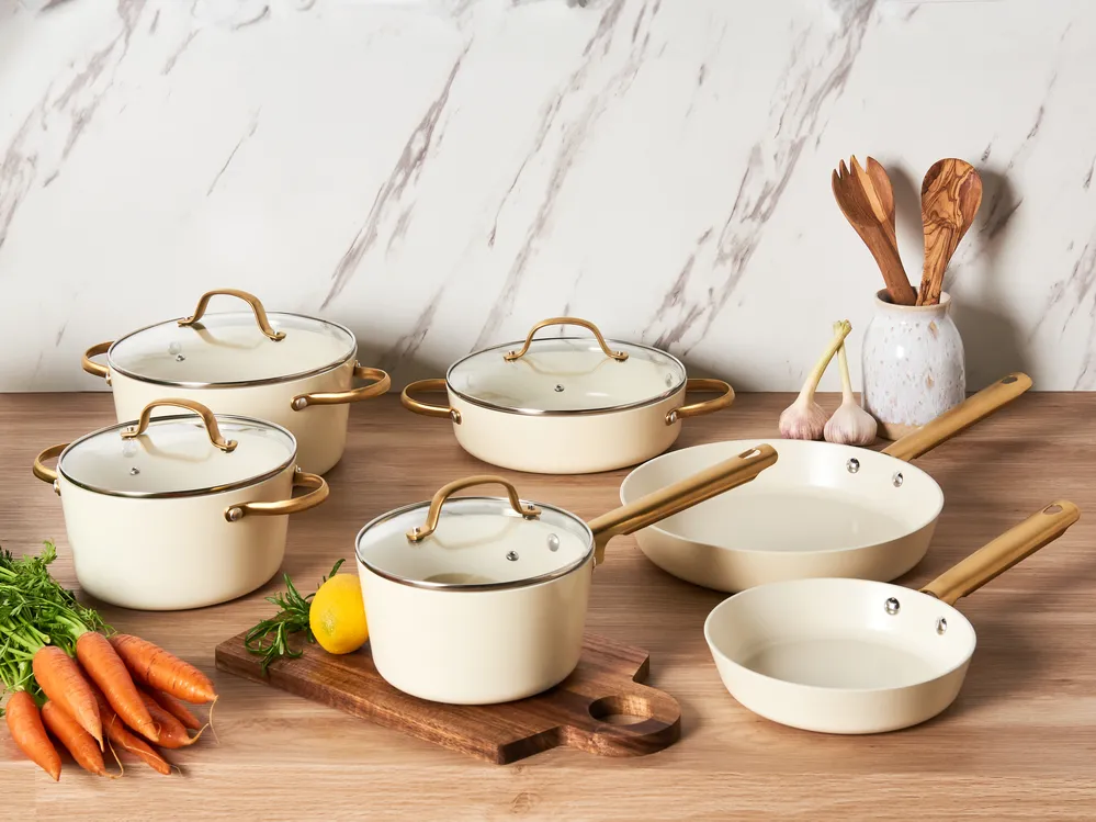 Kochgeschirr-Set 10-teilig ELITE PRO Cremeweiß