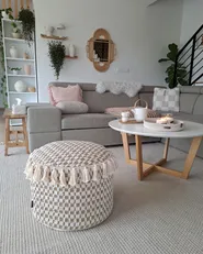 Pouf PIRAK Baumwolle Hellbeige_972563