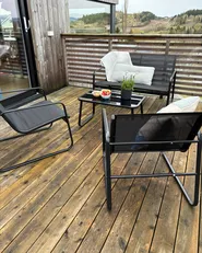 Lounge Set mit Tisch 4-Sitzer BARREA Metall Schwarz_991838