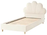 Kinderbett Muschel Samtstoff NEULISE 90 x 200 cm Beige_1044357