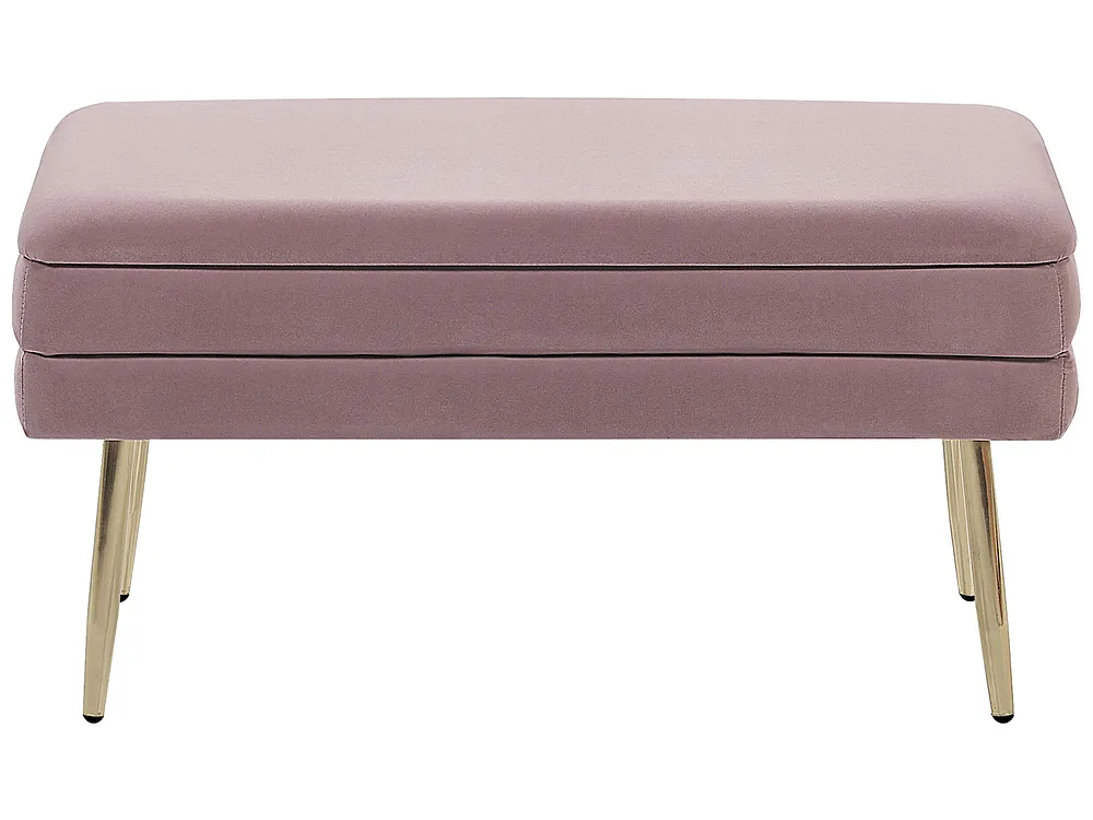 Upholstered Storage Bench DURHAM Velvet Pink_804284