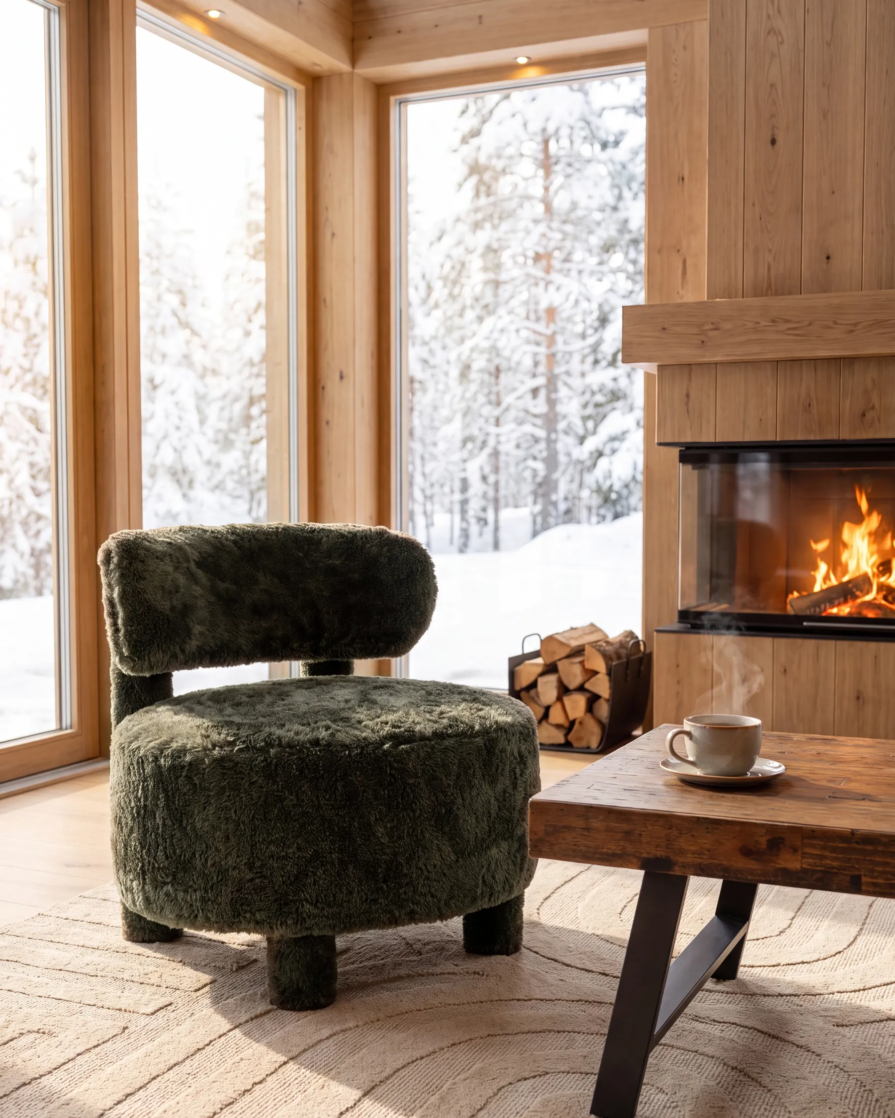 Sessel HAMINA Webpelz Dunkelgrün_1072145