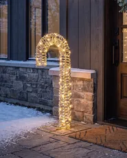 Gartendekoration LED NORRESO 74 cm Zuckerstange Gold_1015652