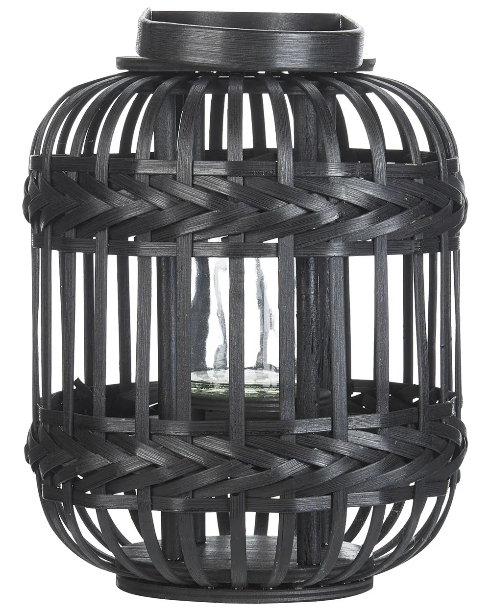 Laterne BORACAY Bambus 30 cm Schwarz - Beliani.ch