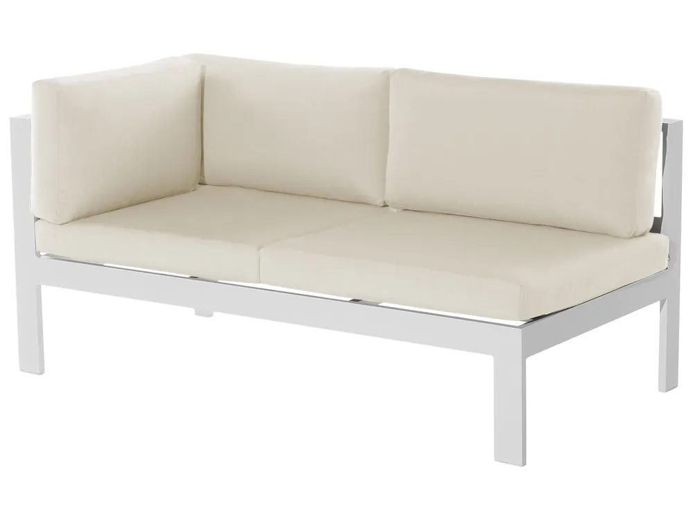 Garten Ecksofa mit Tisch 5-Sitzer MESSINA Beige / Grün linksseitig_863137