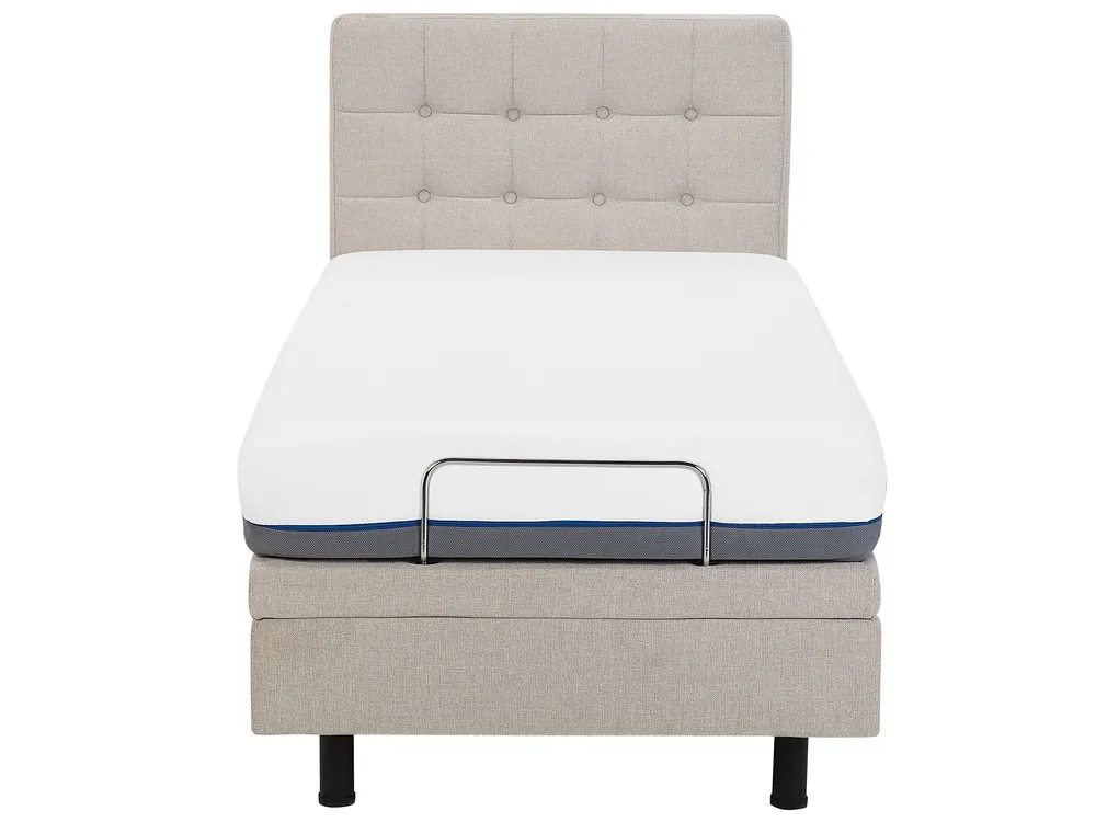 Bett verstellbar Stoff DUKE 80 x 200 cm Beige_771759