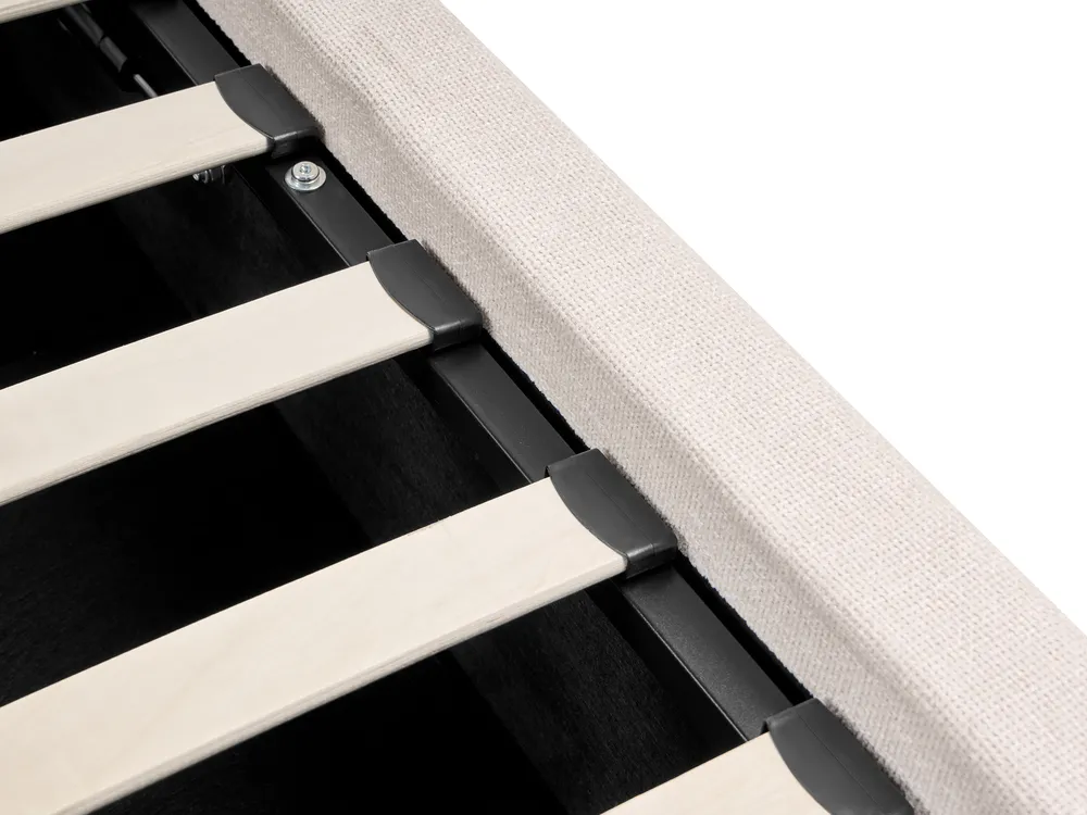 Ottoman Bed LAGARDE Fabric Off-White 180 x 200 cm (EU Super King)_1049439
