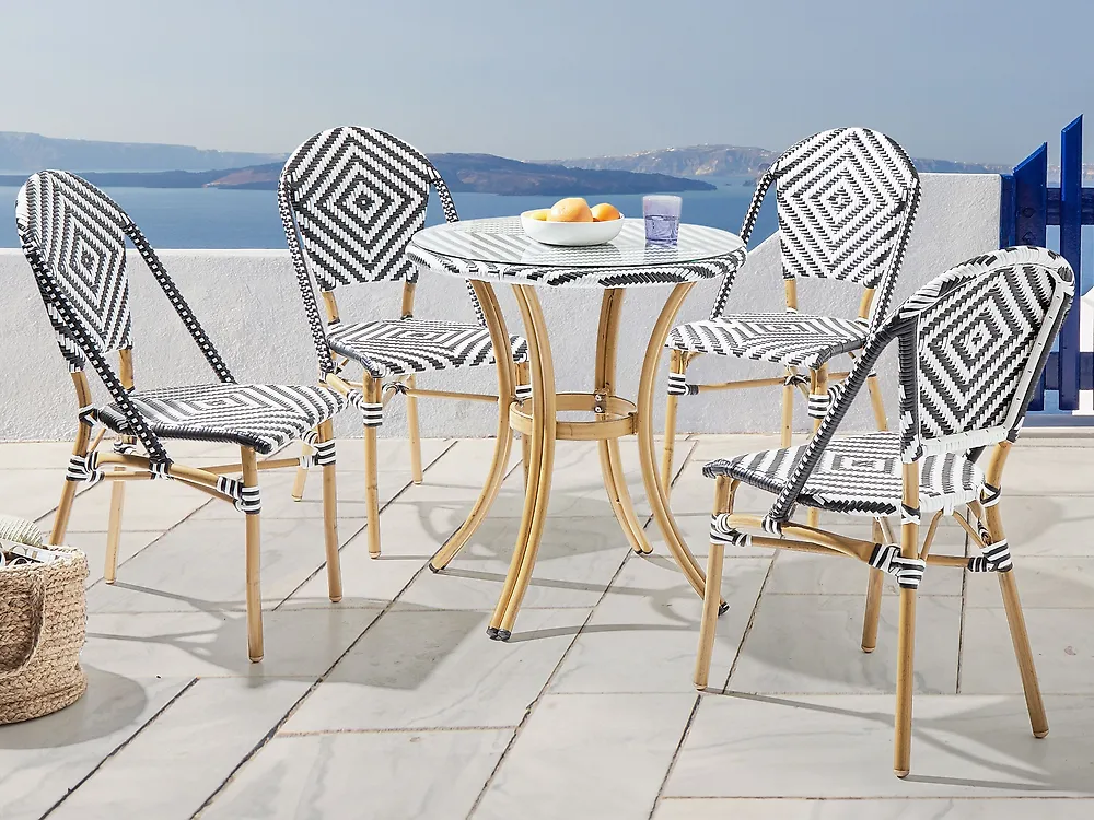 Bistro Table RIFREDDO 70 cm 70 cm Tempered Glass Black_1178096