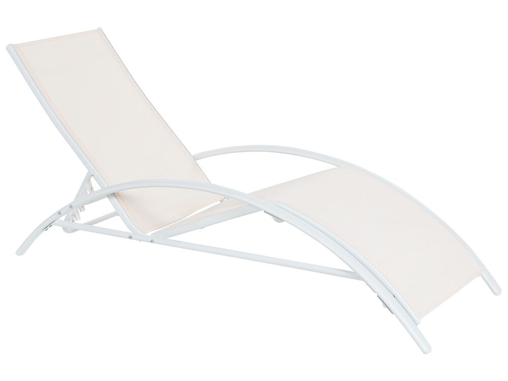 Sun Lounger GAETA Reclining Metal Beige