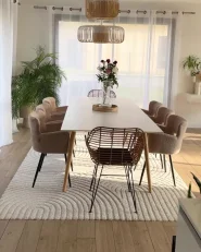 Set of 2 Dining Chairs SANILAC Boucle Beige_1170520