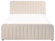 Ottoman Bed LUNAN Velvet Beige 140 x 200 cm (EU Double)_1051376