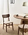 Esszimmerstuhl 2er Set ANOKA Holz Dunkelbraun / Beige
