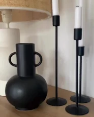 Blumenvase PEREA 26 cm Keramik Schwarz_990123