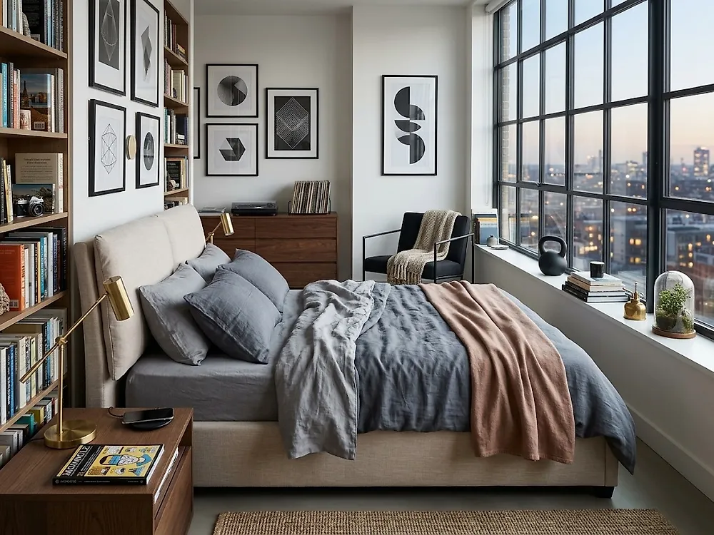 Bett mit Lattenrost Stoff BELFORT 140 x 200 cm Hellbeige_1171221