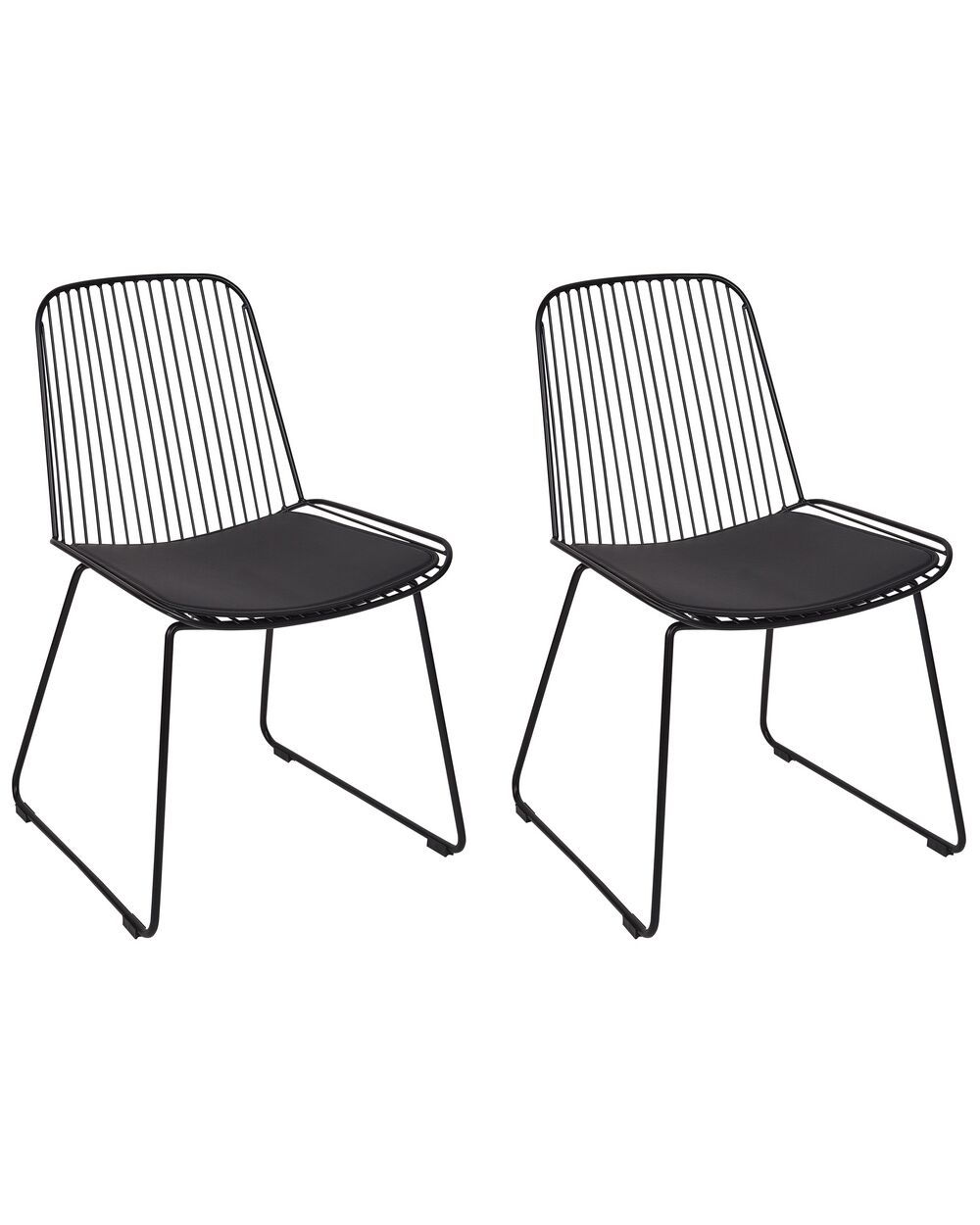 Lot de 2 chaises de salle à manger PENSACOLA Métal Noir