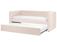 Ausziehbett Bouclé GASSIN 90 x 200 cm Hellbeige_1118924