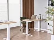 Schreibtisch elektrisch höhenverstellbar DESTINES 120 cm 72 cm Hellbraun / Weiß_1000289