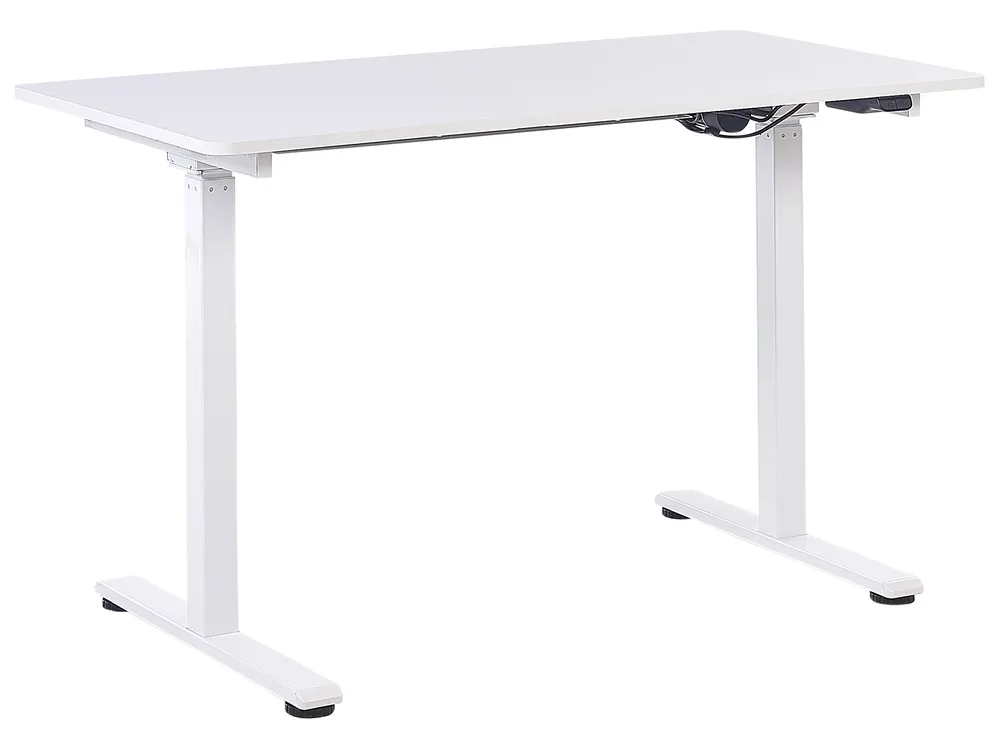 Schreibtisch elektrisch höhenverstellbar GRIFTON 120 cm 60 cm Weiß
