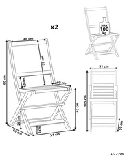 Gartenstuhl 2er Set PARAGGI zertifiziertes Akazienholz Dunkelbraun_928458